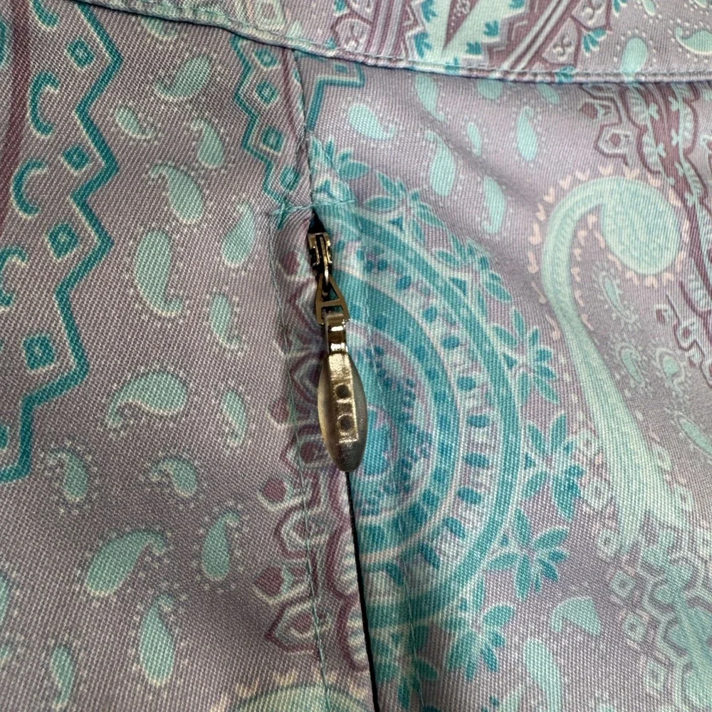 Tail Activewear Golf Skort Size 4 Purple Teal Paisley Athletic Skirt Zipper